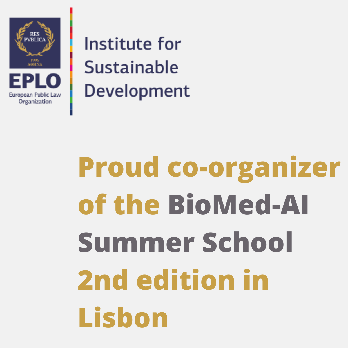 2nd BioMed-AI Summer School by the EPLO Institute for Sustainable Development and the Academy of Athens