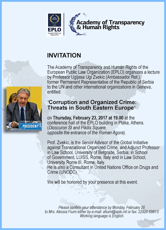 A Lecture by Professor Ugljesa Zvekic on Corruption and Organized Crime