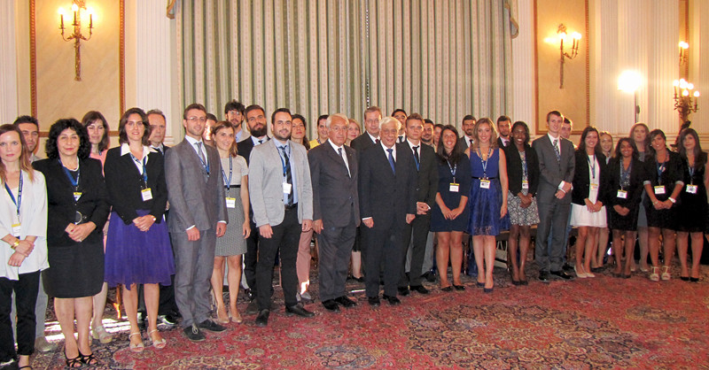 H.E. The President of the Hellenic Republic receives the Students and Professors from the Academy of European Public Law  and the EPLO Internship Program