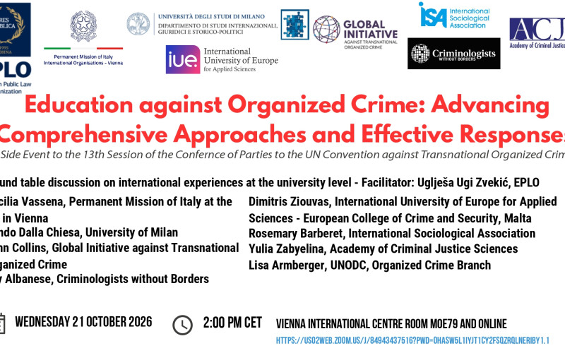 Education against Organized Crime: Advancing Comprehensive Approaches and Effective Responses